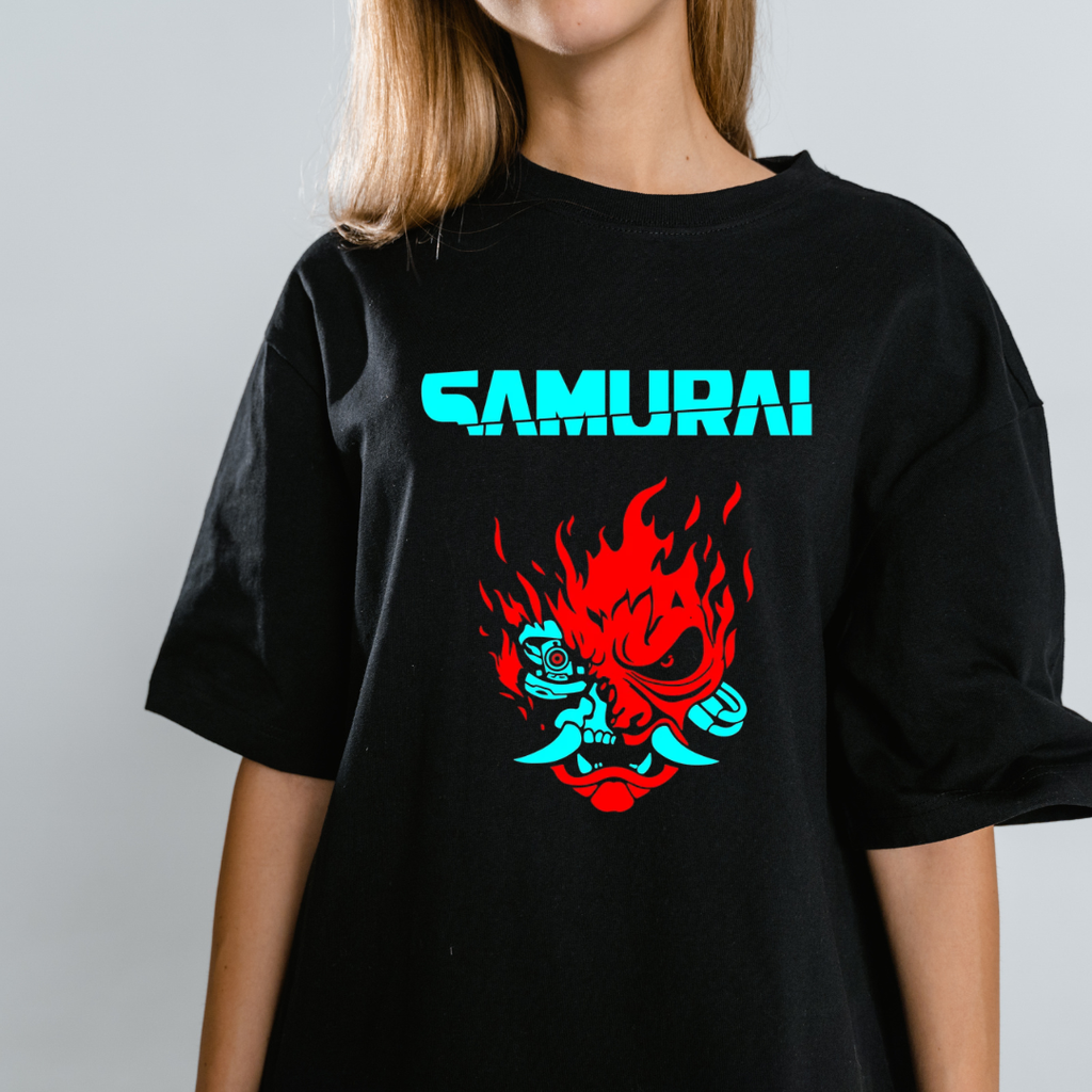 Camiseta Cyberpunk – Diseño Samurai